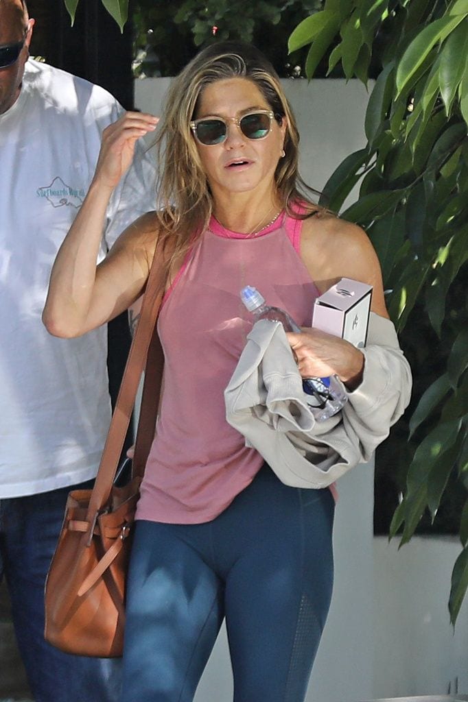 Jennifer Aniston sale acalorada de una sesión de boxeo
