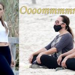 Jennifer lopez haciendo yoga en la playa crush.news