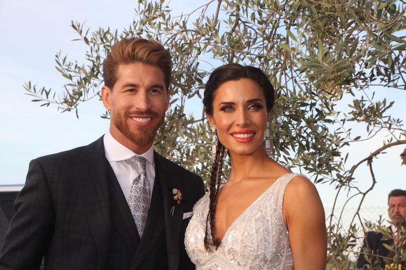 Sergio Ramos y Pilar Rubio el día de su boda