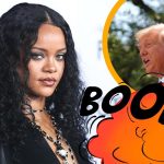 Rihanna tira la basura en ropa interior para despedir a Trump