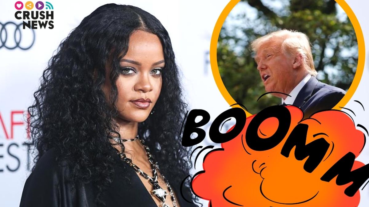 Rihanna tira la basura en ropa interior para despedir a Trump