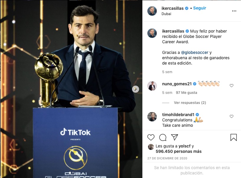 Post de Instagram de Iker Casillas
