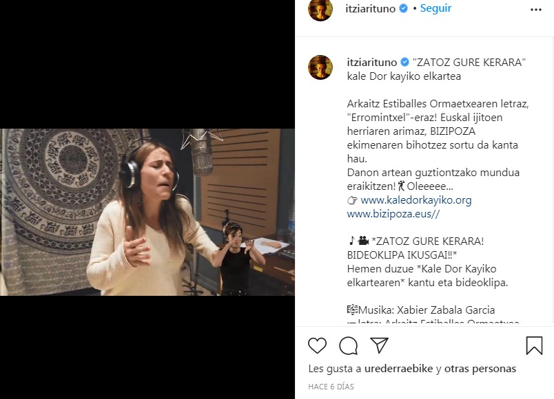 Itziar Ituño canta en el video  ZATOZ GURE KERARA del proyecto Bizipoza (+VIDEO)