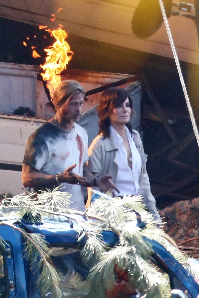 Imagen de la película de Brad Pitt y Sandra Bullock, con ambos, que se está rodando en Los Ángeles