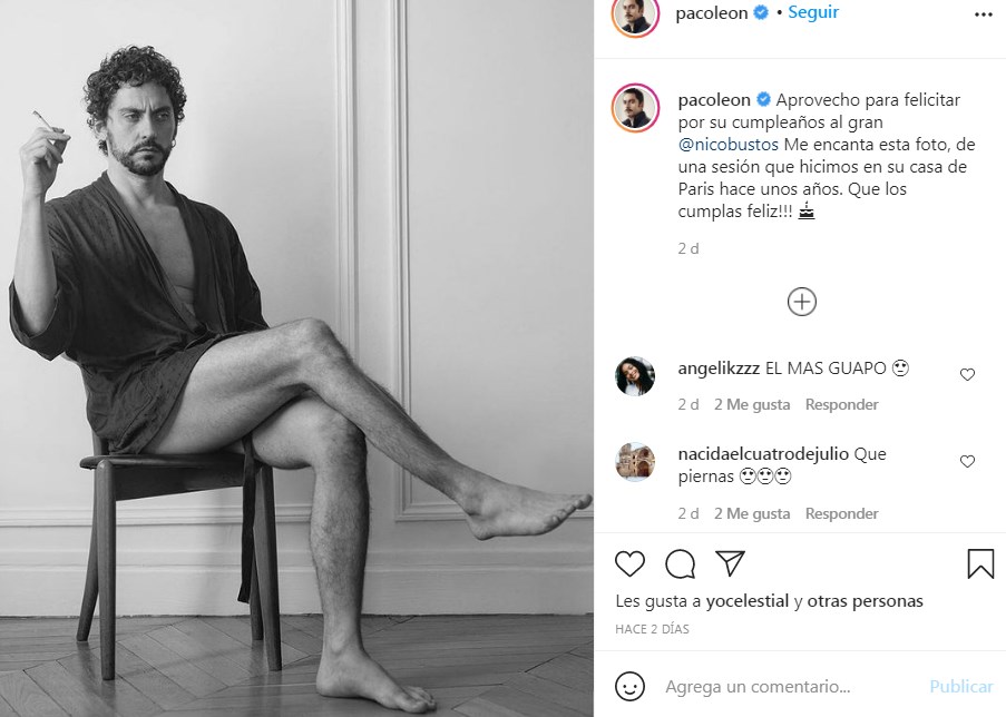 La foto atrevida de Paco León para felicitar al fotógrafo Nico Bustos