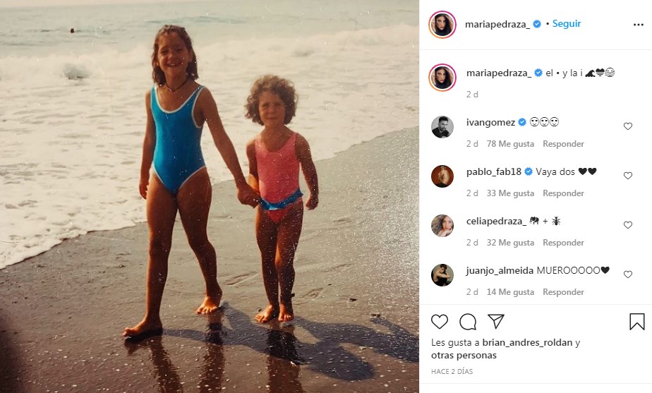 María Pedraza comparte foto de niña junto a su hermana