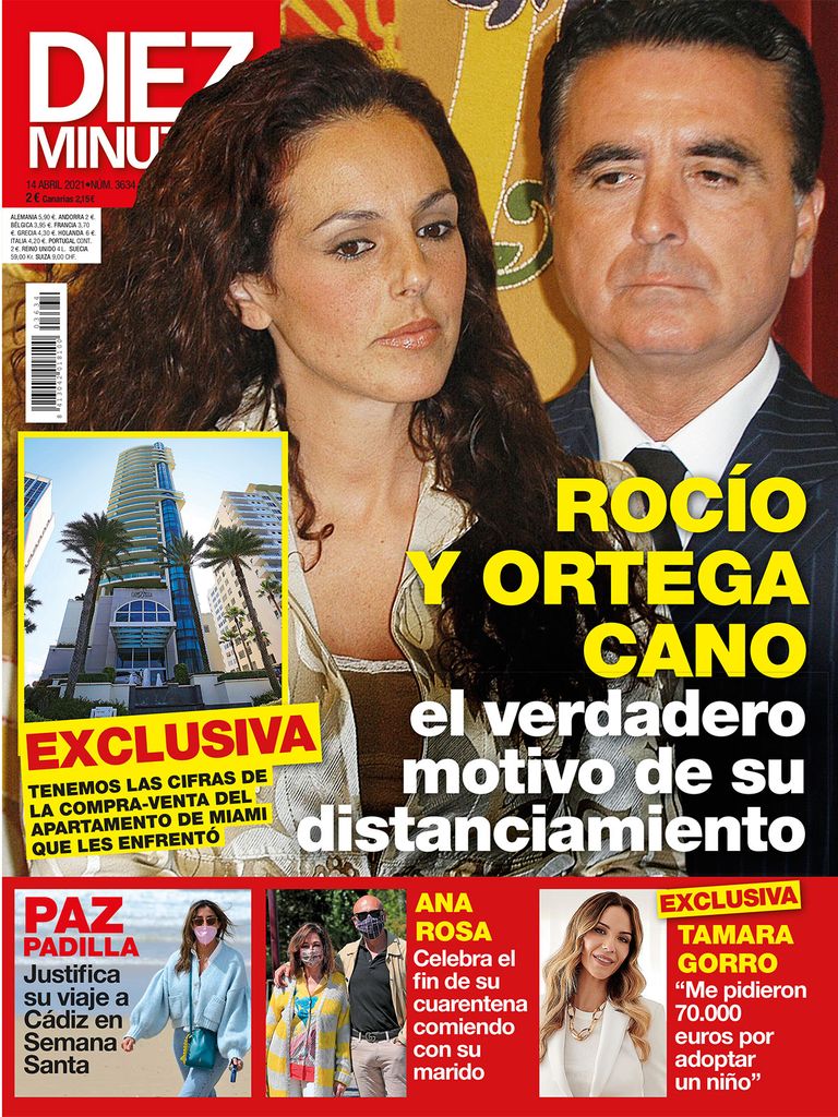 Rocio Carrasco y Ortega Cano portada de Diez Minutos
