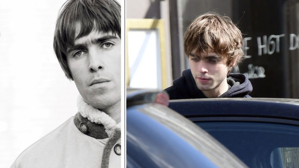 Liam Gallagher a la izquierda y el hijo de Liam Gallagher a la derecha