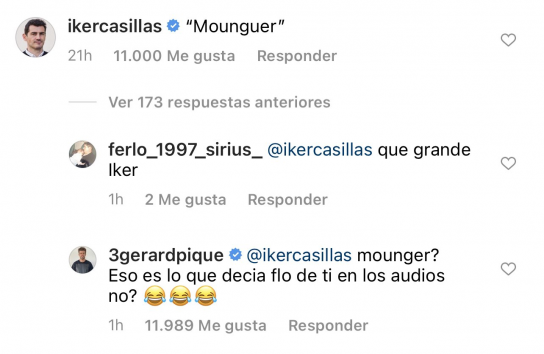 Respuesta de Piqué a Casillas en Instagram