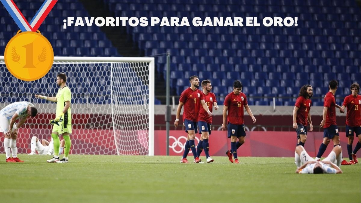 La selección española de fútbol en Tokio en el partido de ayer contra Argentina
