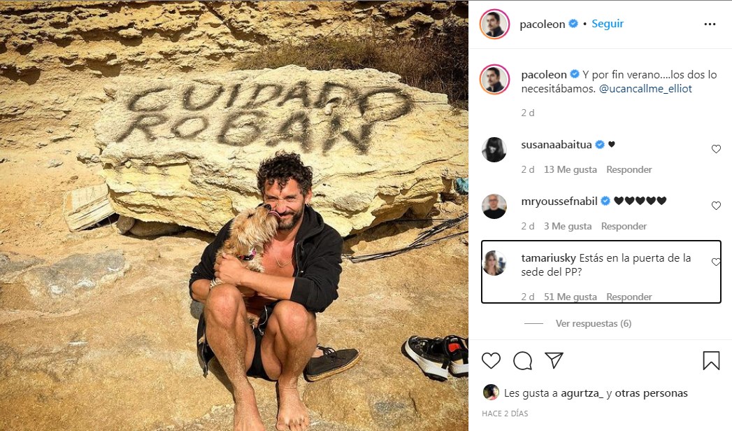 Paco León comparte foto en la playa y sus fans terminan hablando del PP