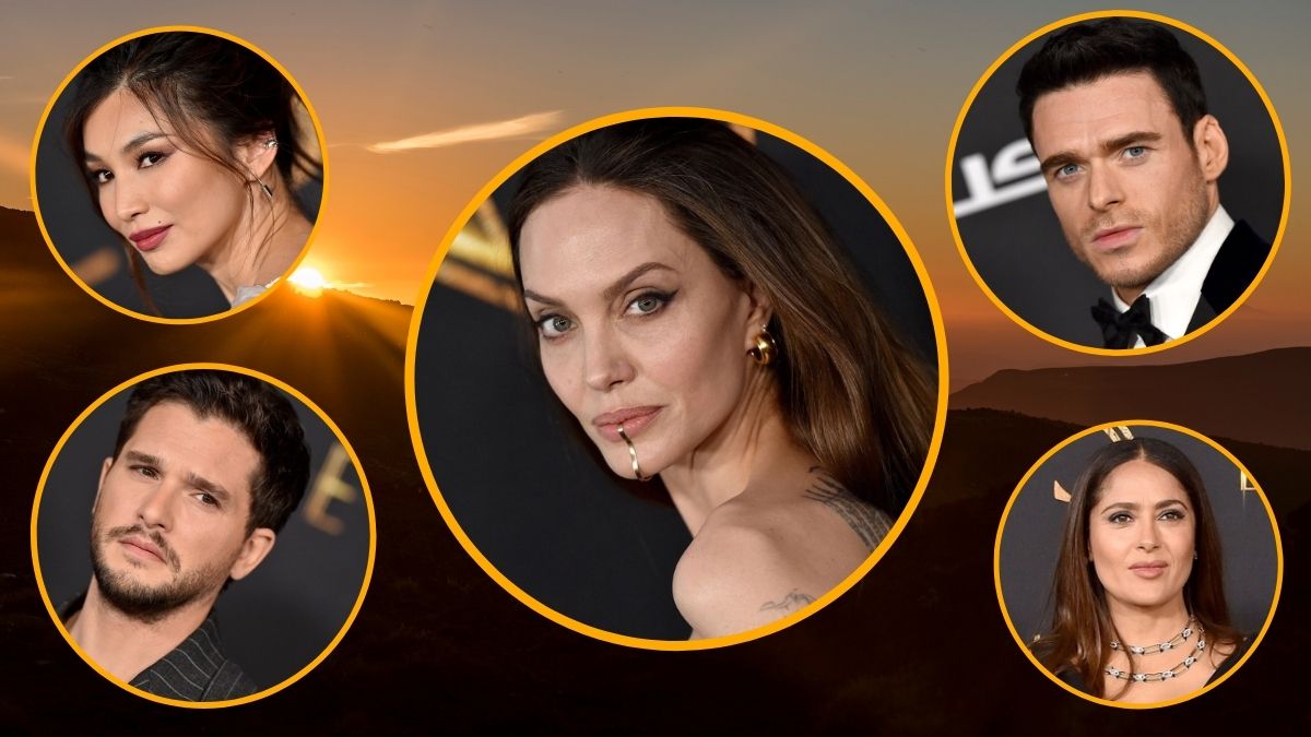 Angelina Jolie, Richard Madden, Kit Harington, Gemma Chan y Salma Hayek, quienes dan vida a algunos de los principales personajes de Eternals