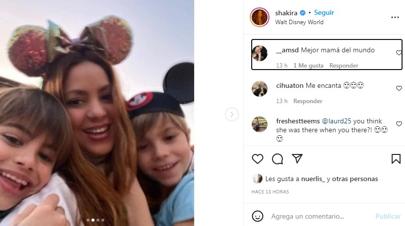 Fotos de Shakira y su familia en Walt Disney World suman más de 820.000 likes