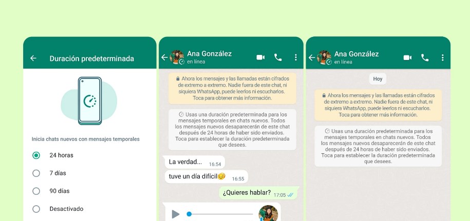 WhatsApp activa mensajes temporales y mejora la privacidad de sus usuarios