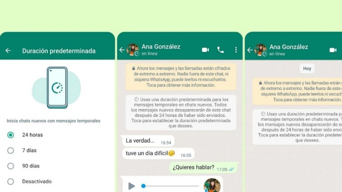 WhatsApp activa mensajes temporales
